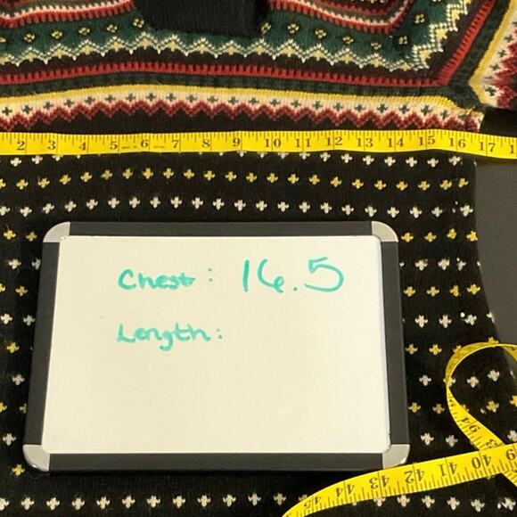 Ralph Lauren Black Wool Angora Cashmere Blend Fair Isle Sweater Dress Size M - Picture 8 of 9